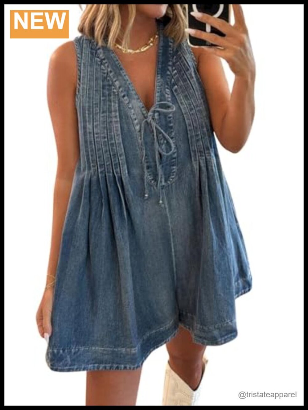 Oversized Denim Romper Shorts Sleeveless V Neck Ruffle Jean Jumpsuit